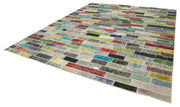 Kırk Yama Pembe Patchwork Pamuk Yün El Dokuma Halısı 302x387 Agacan