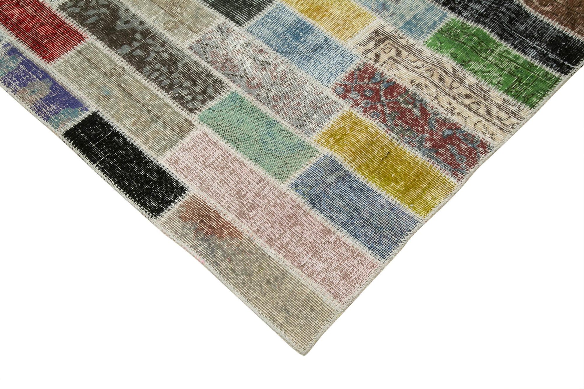 Kırk Yama Pembe Patchwork Pamuk Yün El Dokuma Halısı 302x387 Agacan