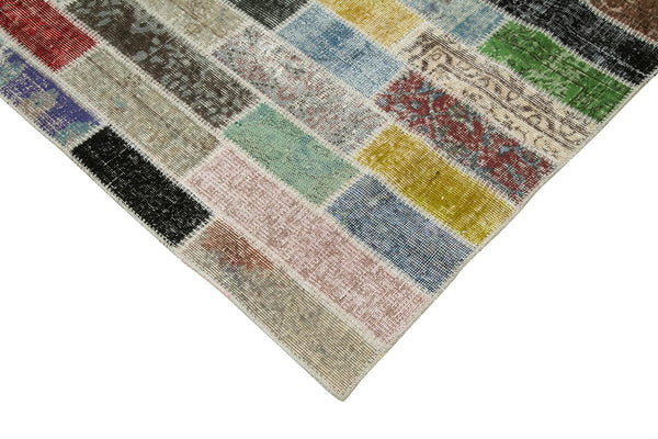 Kırk Yama Pembe Patchwork Pamuk Yün El Dokuma Halısı 302x387 Agacan