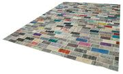 Kırk Yama Pembe Patchwork Pamuk Yün El Dokuma Halısı 298x408 Agacan