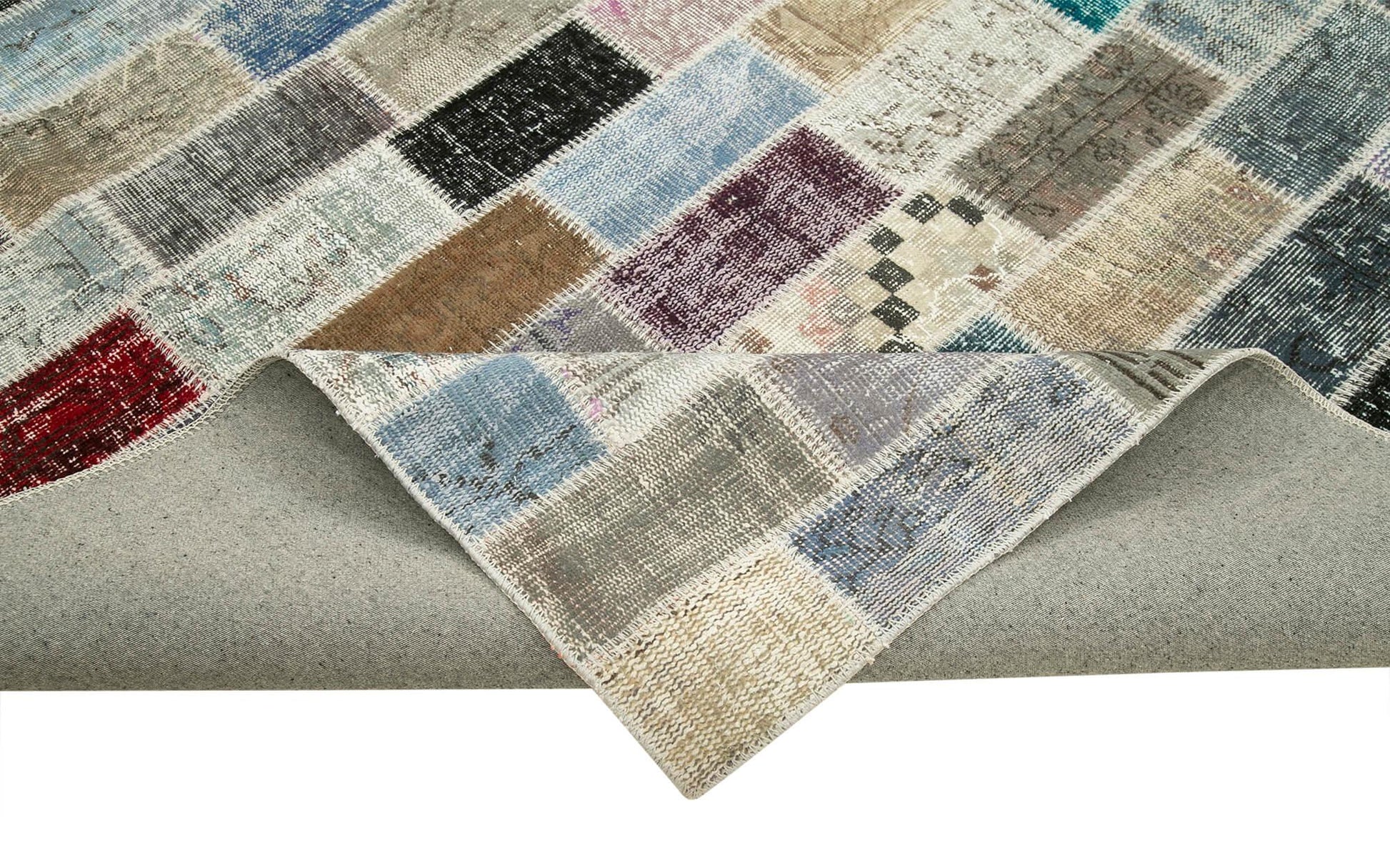 Kırk Yama Pembe Patchwork Pamuk Yün El Dokuma Halısı 298x400 Agacan