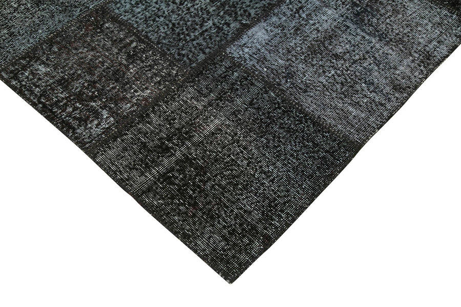 Geometrik Desenli Gri El Dokuma Patchwork Halı 255x352 cm – Oturma odası kullanımı