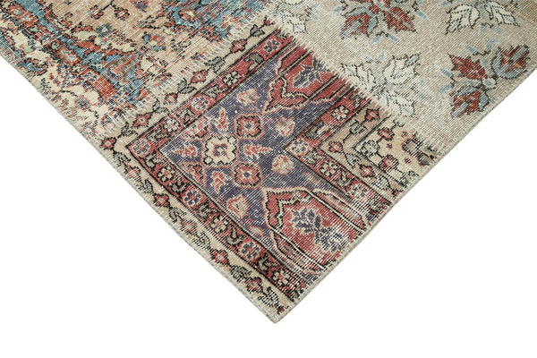 Kırk Yama Gri Patchwork Pamuk Yün El Dokuma Halısı 251x355 Agacan