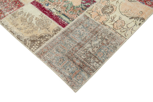 Kırk Yama Gri Patchwork Pamuk Yün El Dokuma Halısı 250x353 Agacan