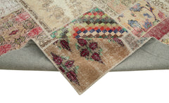 Kırk Yama Gri Patchwork Pamuk Yün El Dokuma Halısı 250x353 Agacan