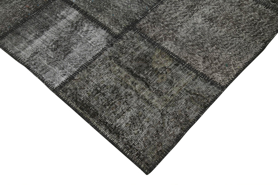 Gri Geometrik Desenli Vintage Patchwork Halı 256x352 cm 28877 – Oturma odası kullanımı