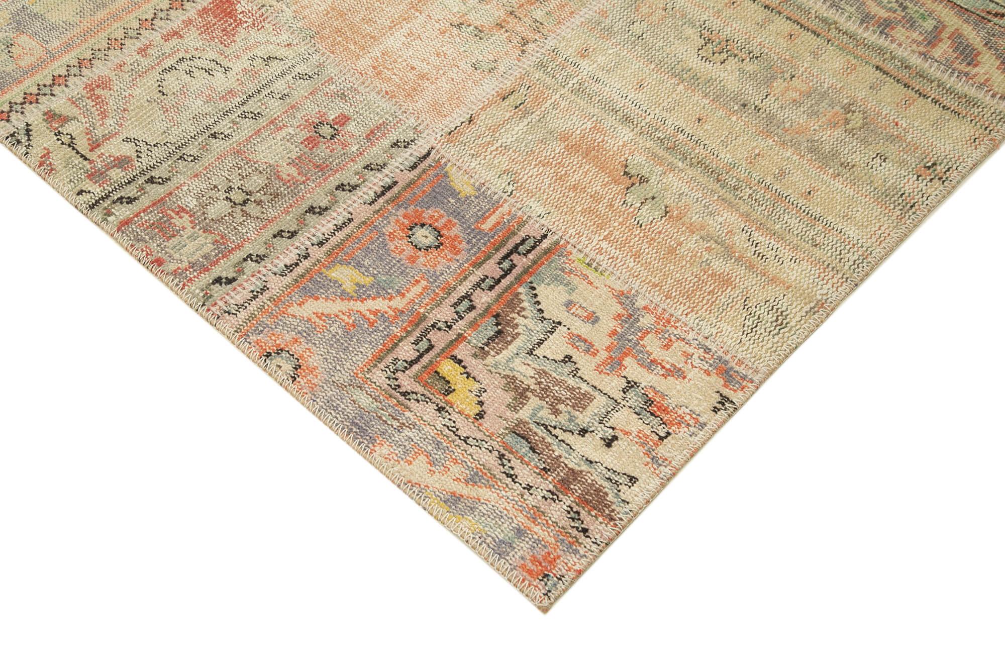 Kırk Yama Gri Patchwork Pamuk Yün El Dokuma Halısı 257x355 Agacan