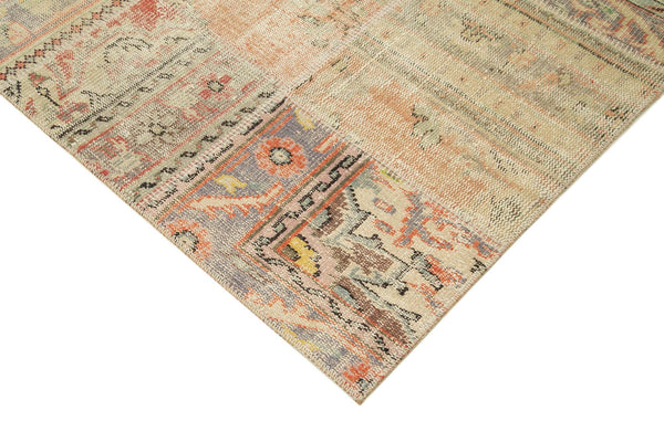 Kırk Yama Gri Patchwork Pamuk Yün El Dokuma Halısı 257x355 Agacan