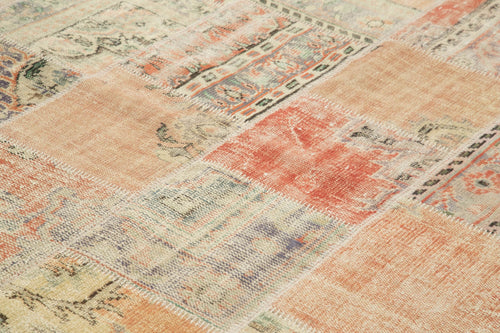 Kırk Yama Gri Patchwork Pamuk Yün El Dokuma Halısı 257x355 Agacan