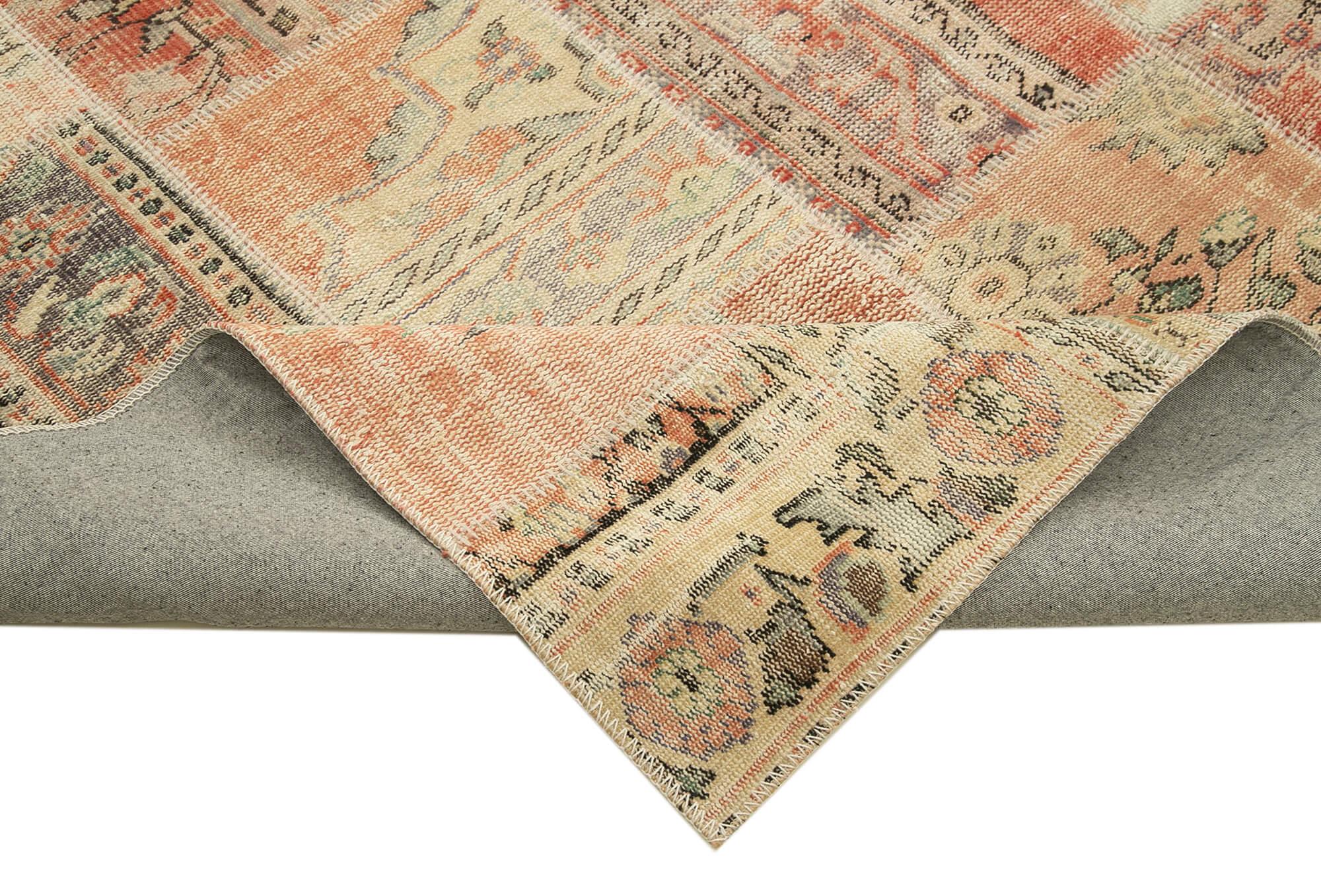 Kırk Yama Gri Patchwork Pamuk Yün El Dokuma Halısı 257x355 Agacan
