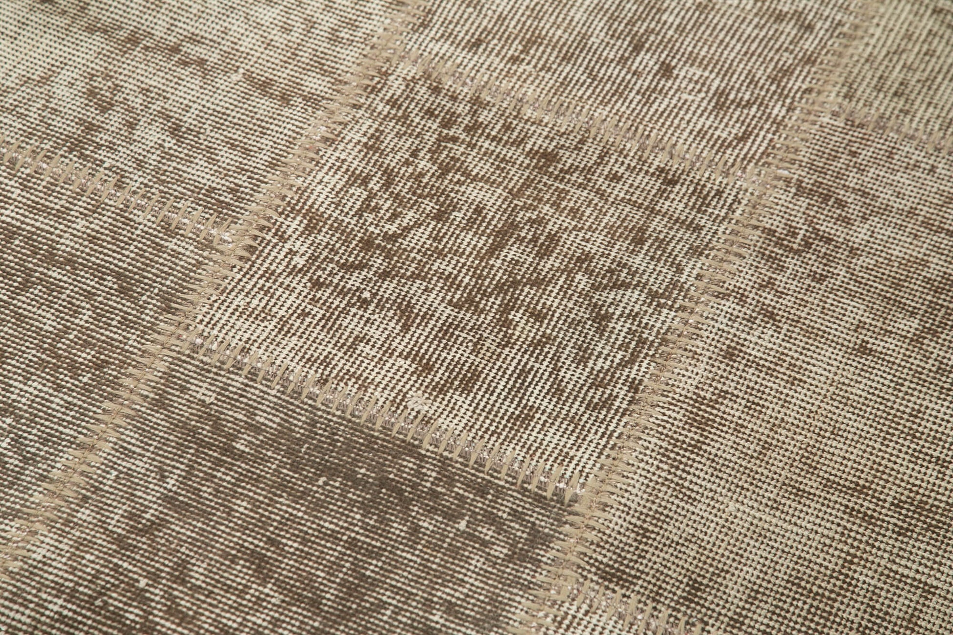 Kırk Yama Kahverengi Patchwork Pamuk Yün El Dokuma Halısı 86x205 Agacan