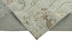 Kırk Yama Gri Patchwork Pamuk Yün El Dokuma Halısı 84x305 Agacan