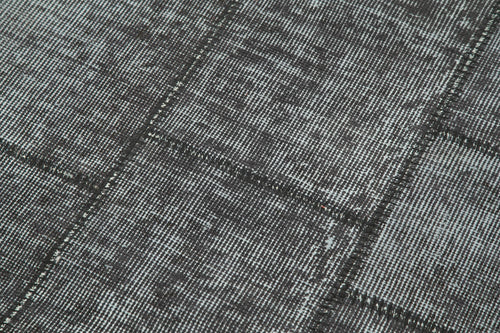 Kırk Yama Siyah Patchwork Pamuk Yün El Dokuma Halısı 85x245 Agacan