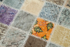 Kırk Yama Gri Patchwork Pamuk Yün El Dokuma Halısı 86x322 Agacan