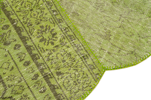 Kırk Yama Yeşil Patchwork Pamuk Yün El Dokuma Halısı 201x201 Agacan