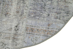 Kırk Yama Gri Patchwork Pamuk Yün El Dokuma Halısı 114x114 Agacan