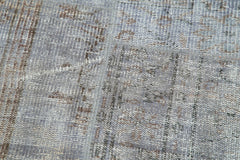 Kırk Yama Gri Patchwork Pamuk Yün El Dokuma Halısı 114x114 Agacan