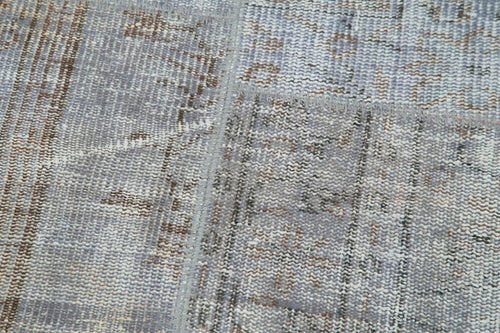 Kırk Yama Gri Patchwork Pamuk Yün El Dokuma Halısı 114x114 Agacan