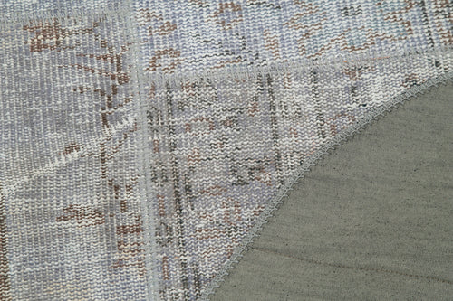 Kırk Yama Gri Patchwork Pamuk Yün El Dokuma Halısı 114x114 Agacan