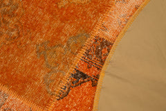 Kırk Yama Turuncu Patchwork Pamuk Yün El Dokuma Halısı 150x150 Agacan