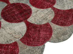 Kırk Yama Gri Patchwork Pamuk Yün El Dokuma Halısı 170x263 Agacan