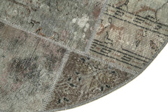 Kırk Yama Gri Patchwork Pamuk Yün El Dokuma Halısı 156x156 Agacan