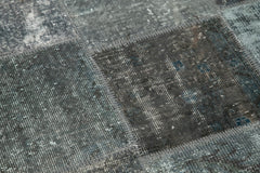 Kırk Yama Gri Patchwork Pamuk Yün El Dokuma Halısı 152x152 Agacan