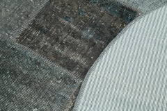 Kırk Yama Gri Patchwork Pamuk Yün El Dokuma Halısı 152x152 Agacan