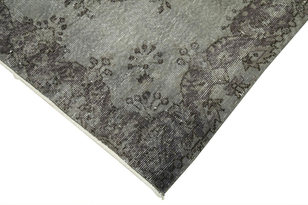 Overdyed Vintage Gri Eskitme Pamuk Yün El Dokuma Halısı 117x204 Agacan