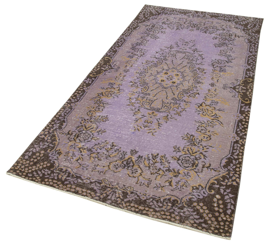 Overdyed Vintage Kahverengi Eskitme Pamuk Yün El Dokuma Halısı 110x231 Agacan
