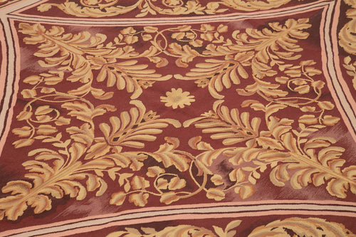 Aubusson Floral Pembe Çiçekli Pamuk Yün El Dokuma Halısı 267x340 Agacan