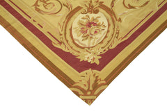 Aubusson Floral Sarı Çiçekli Pamuk Yün El Dokuma Halısı 265x363 Agacan