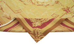 Aubusson Floral Sarı Çiçekli Pamuk Yün El Dokuma Halısı 261x365 Agacan