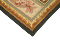 Aubusson Floral Sarı Çiçekli Pamuk Yün El Dokuma Halısı 275x364 Agacan