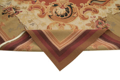 Aubusson Floral Bej Çiçekli Pamuk Yün El Dokuma Halısı 321x426 Agacan