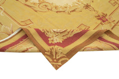 Aubusson Floral Sarı Çiçekli Pamuk Yün El Dokuma Halısı 265x366 Agacan