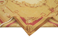 Aubusson Floral Sarı Çiçekli Pamuk Yün El Dokuma Halısı 264x364 Agacan