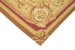 Aubusson Floral Sarı Çiçekli Pamuk Yün El Dokuma Halısı 266x361 Agacan