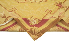 Aubusson Floral Sarı Çiçekli Pamuk Yün El Dokuma Halısı 264x363 Agacan