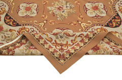 Aubusson Floral Bej Çiçekli Pamuk Yün El Dokuma Halısı 300x430 Agacan