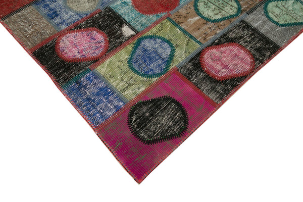 Kırk Yama Gri Patchwork Pamuk Yün El Dokuma Halısı 140x200 Agacan