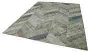 Kırk Yama Gri Patchwork Pamuk Yün El Dokuma Halısı 245x308 Agacan