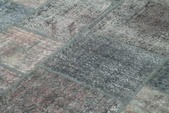 Kırk Yama Gri Patchwork Pamuk Yün El Dokuma Halısı 248x349 Agacan