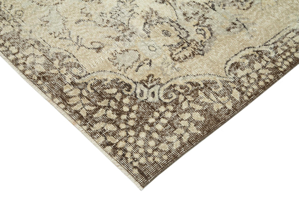 Vintage Bej Eskitme Pamuk Yün El Dokuma Halısı 181x320 Agacan