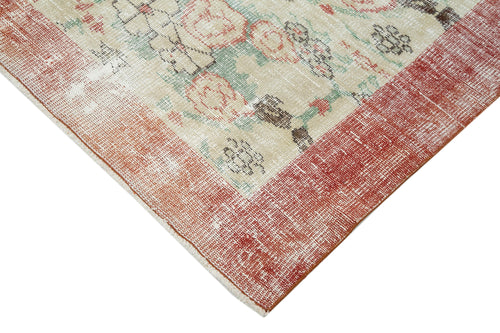 Vintage Bej Eskitme Pamuk Yün El Dokuma Halısı 178x276 Agacan