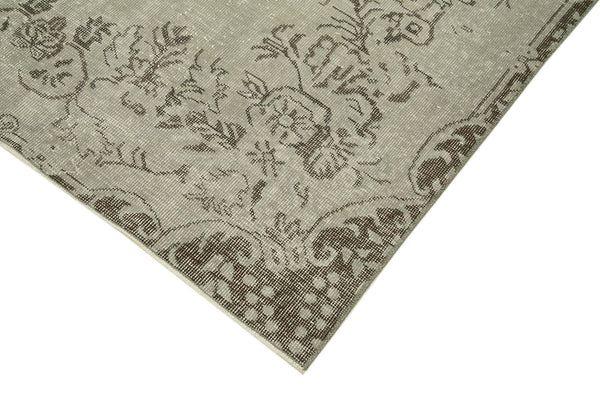 Overdyed Vintage Gri Eskitme Pamuk Yün El Dokuma Halısı 156x280 Agacan
