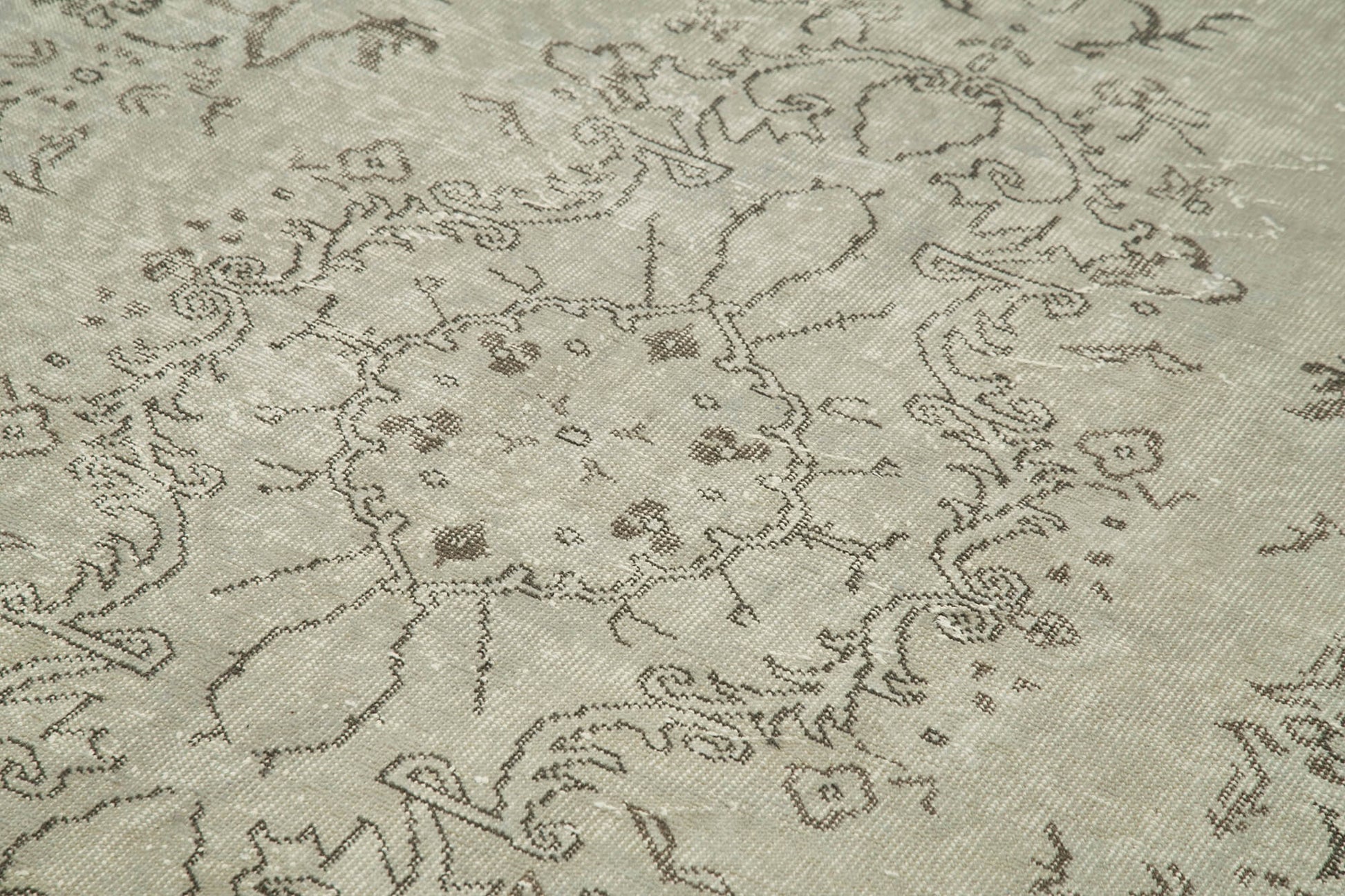 Overdyed Vintage Gri Eskitme Pamuk Yün El Dokuma Halısı 156x280 Agacan