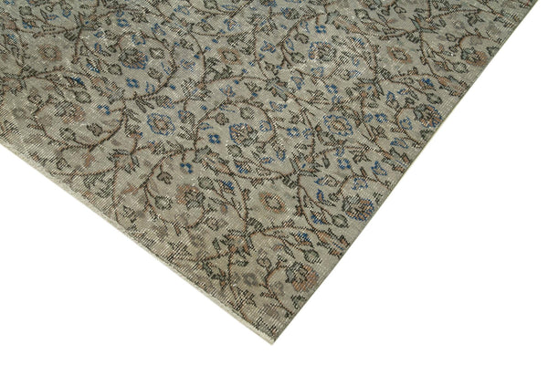 Overdyed Vintage Gri Eskitme Pamuk Yün El Dokuma Halısı 158x265 Agacan