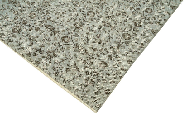 Overdyed Vintage Mavi Eskitme Pamuk Yün El Dokuma Halısı 157x260 Agacan