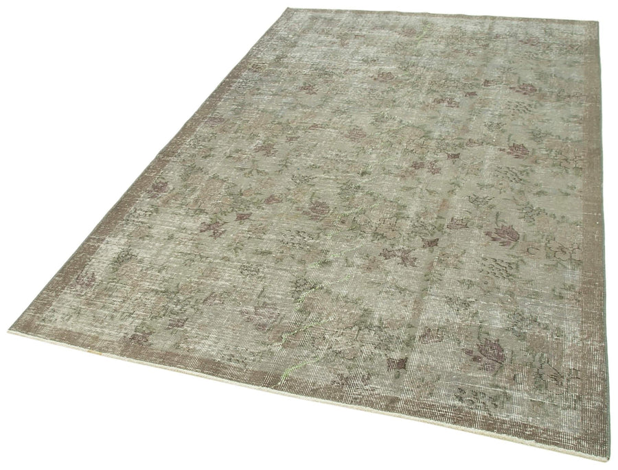 Overdyed Vintage Gri Eskitme Pamuk Yün El Dokuma Halısı 159x250 Agacan